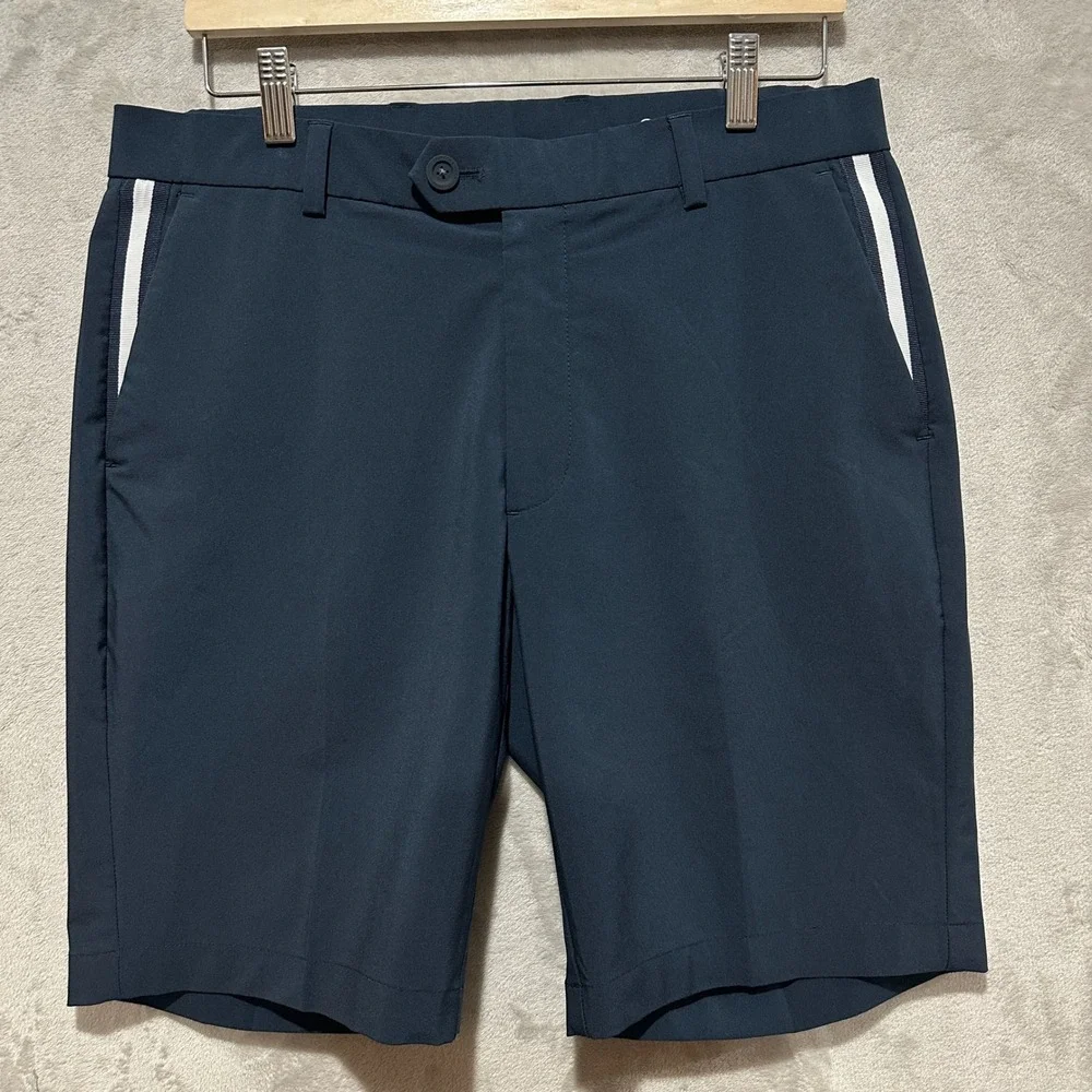 G/FORE Mens Golf Shorts Navy Blue White Stripe Trim Size 32 Performance Athletic